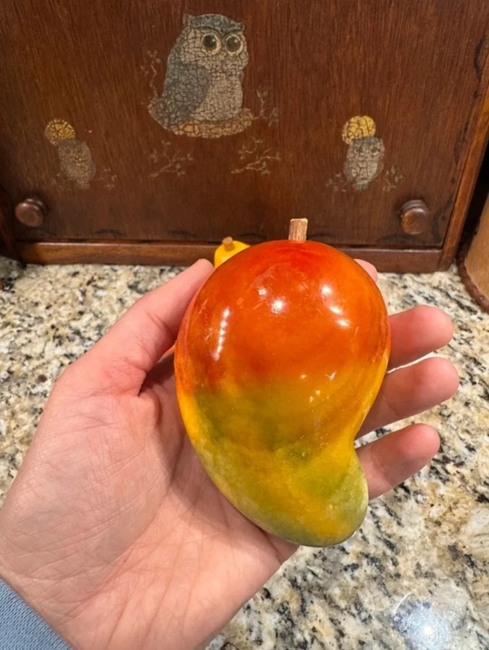 Vintage Italian alabaster STONE fruit set of 3